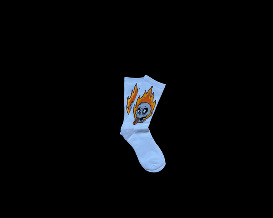 Flame Head Socks (White)