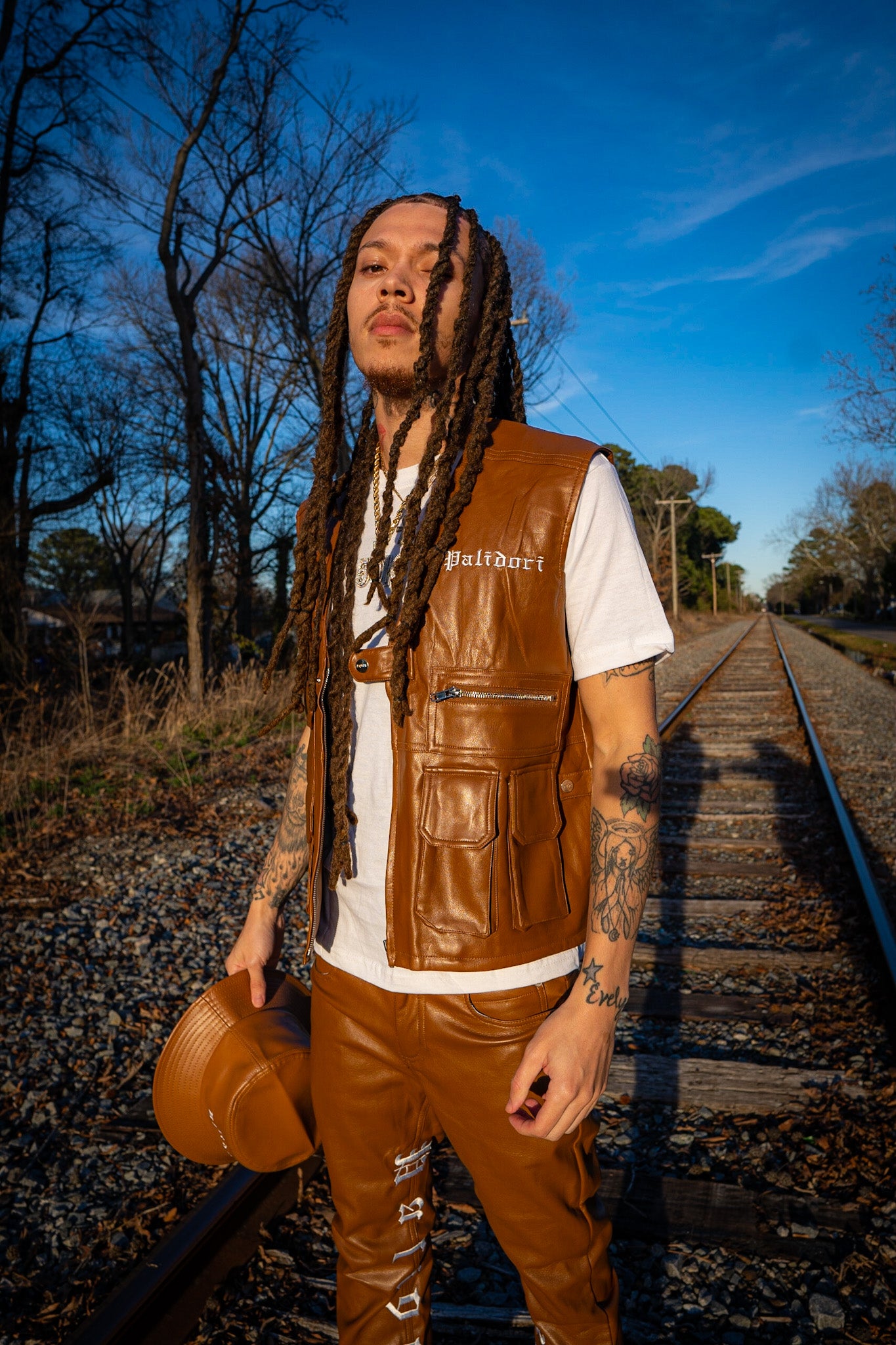 Leather Vest ( Brown )